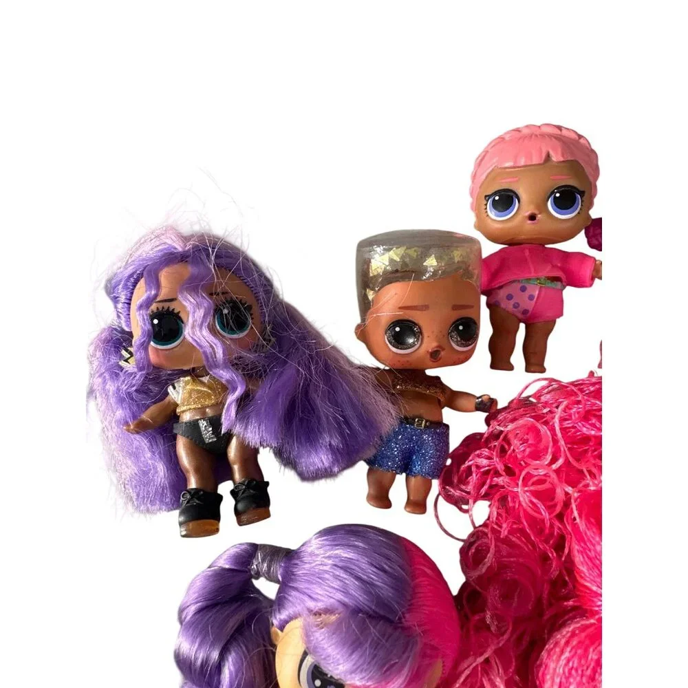 LOL Surprise Dolls Lot Of 8 Mixed Style Fashion Outfits Colorful Hair Collection